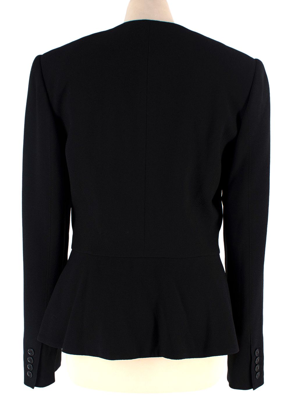 Elie Saab Black Peplum Jacket Size XXS viscose/acetate