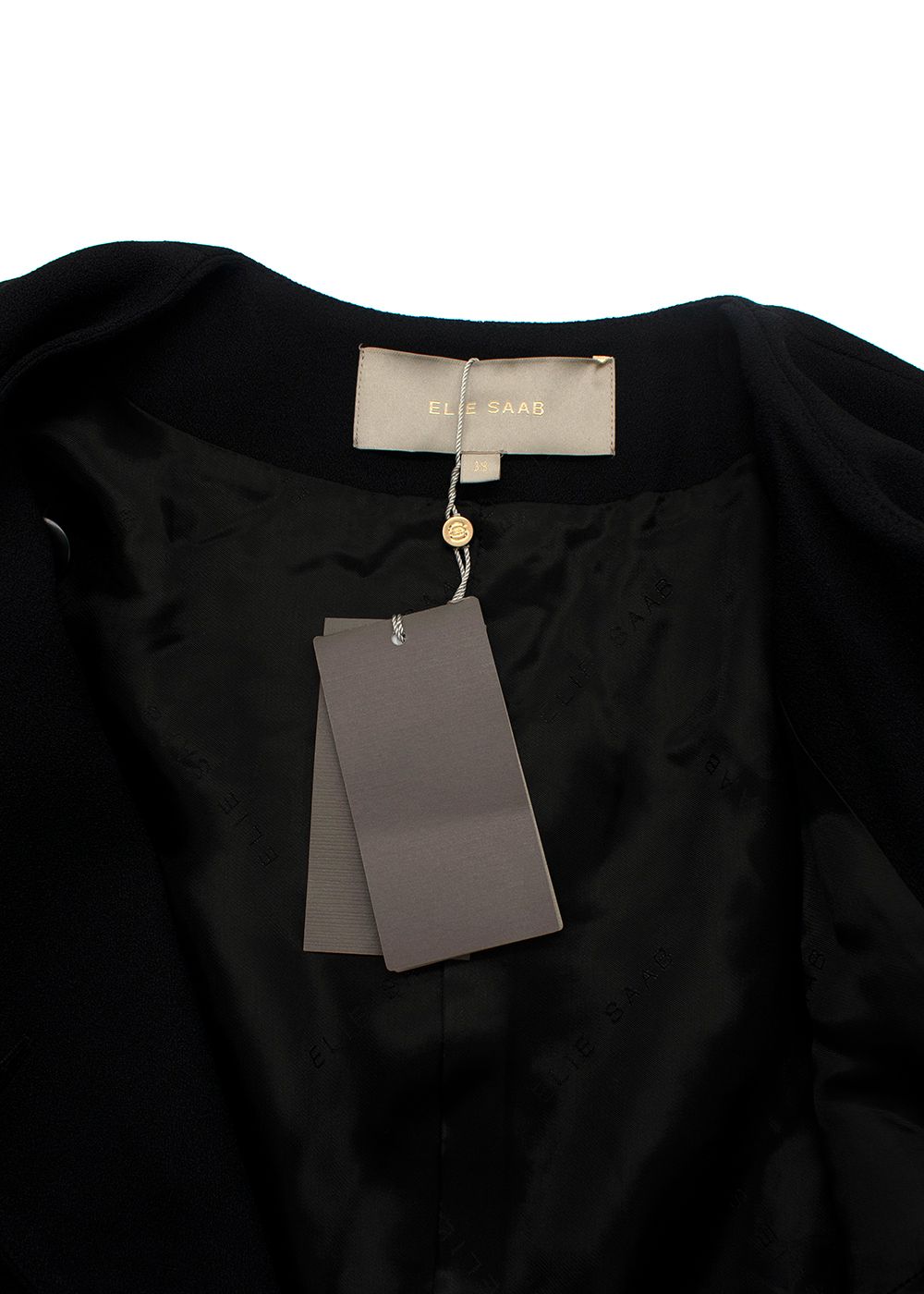 Elie Saab Black Peplum Jacket Size XXS viscose/acetate