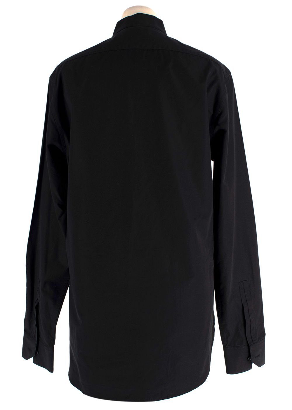 Men's Saint Laurent Black Cotton Long-Sleeve Shirt Size 15