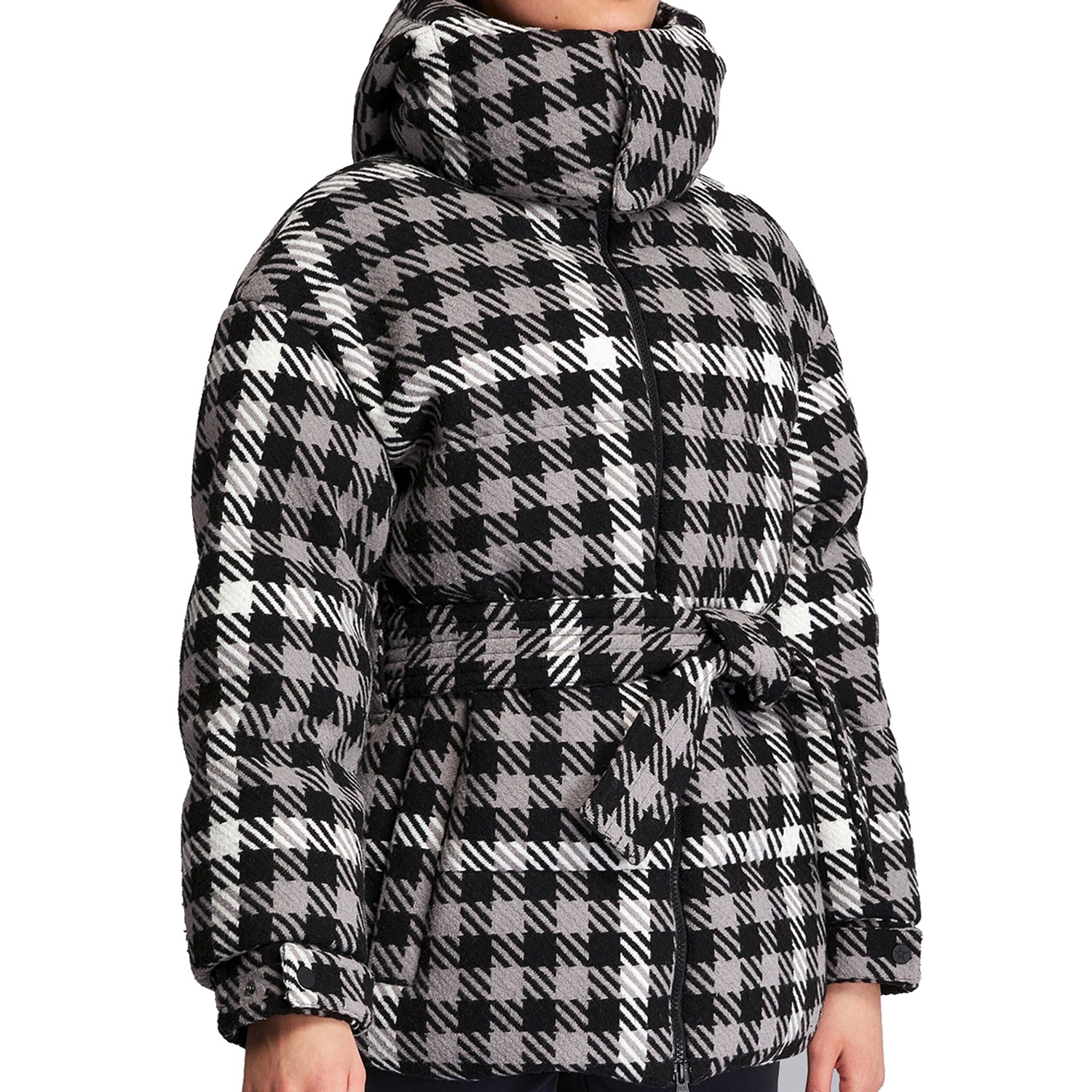 Perfect Moment Black and White Houndstooth Ski Jacket Size M Black Grey White polyester/wool