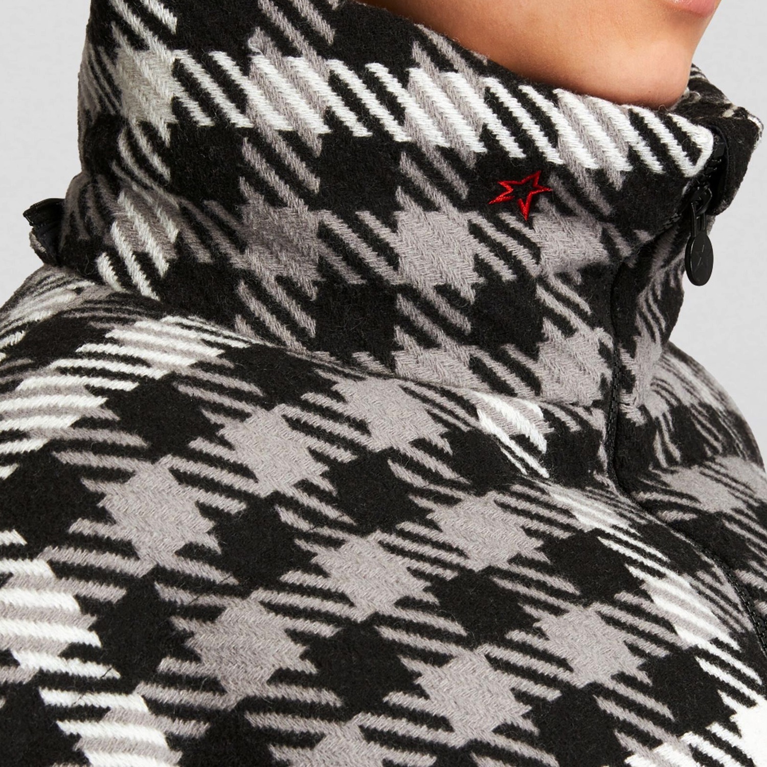 Perfect Moment Black and White Houndstooth Ski Jacket Size M Black Grey White polyester/wool