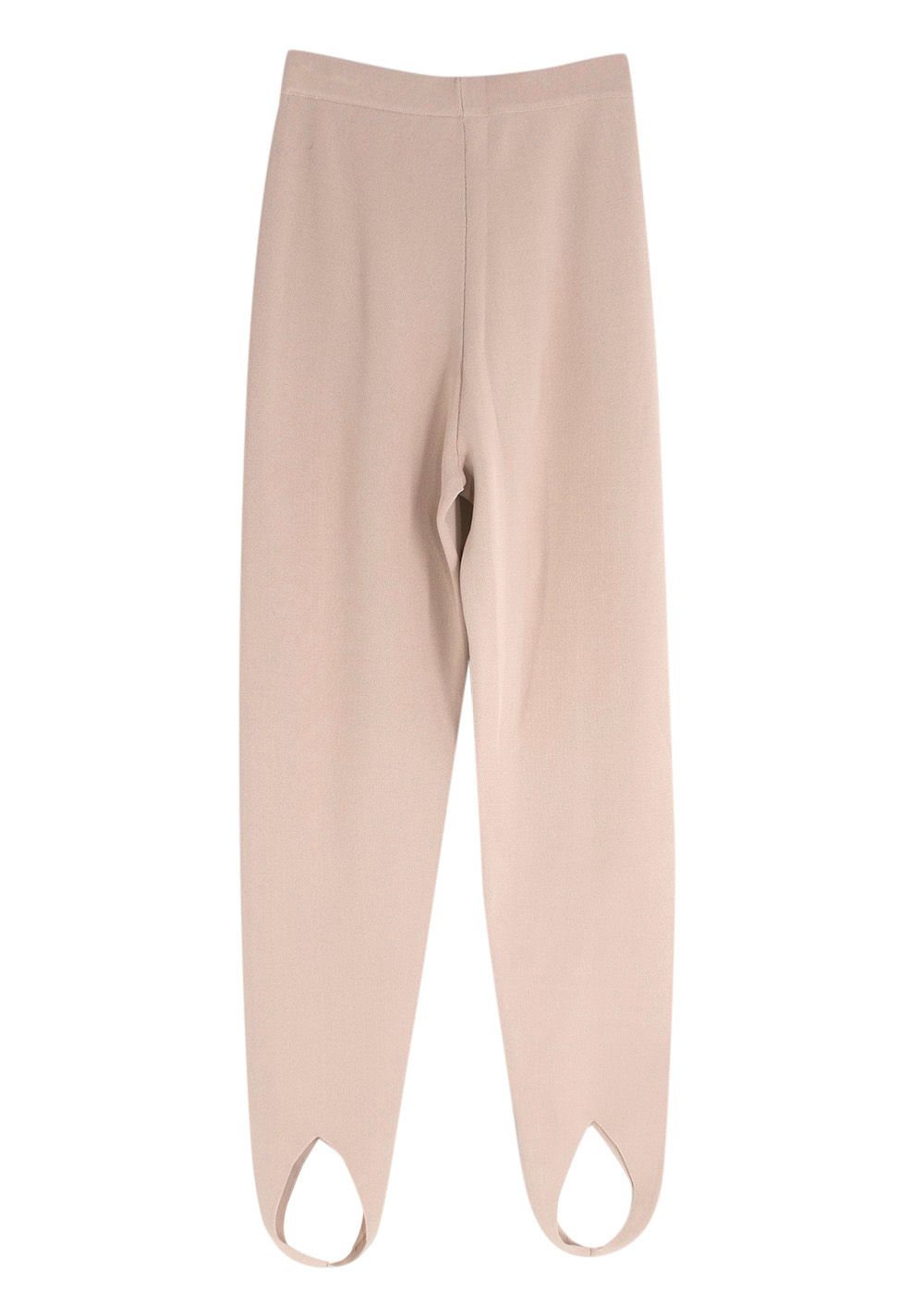 Nanushka beige stretch-knit Lia stirrup trousers Size XS cotton