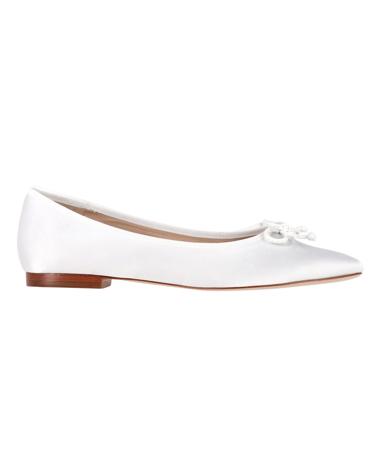 Preowned Porte  Paire White Satin Ballet Flats Size 39