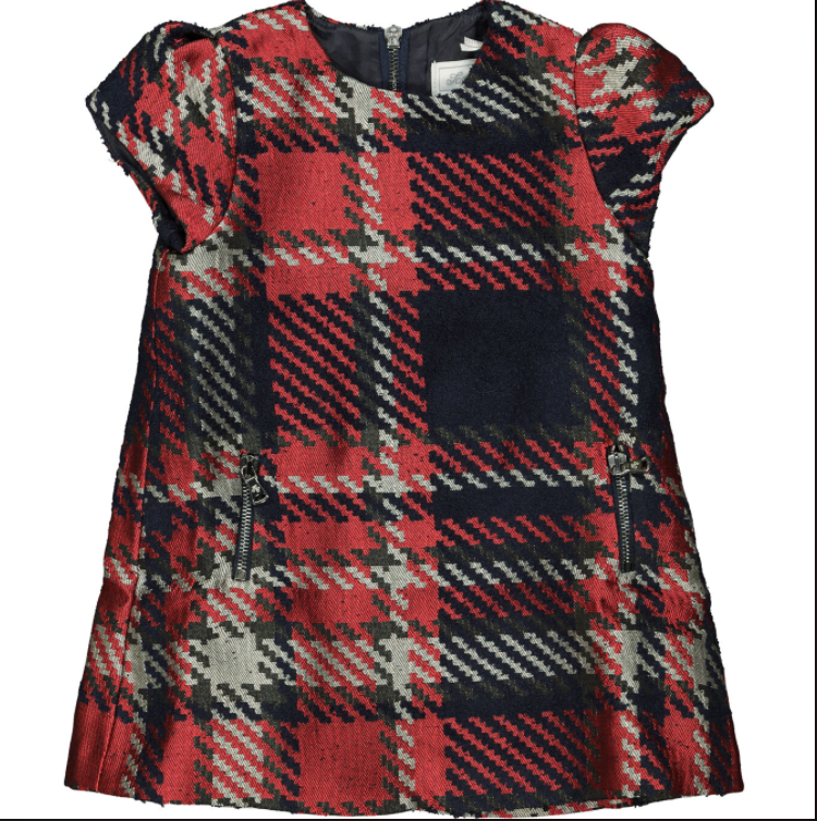 Boys Tartine Et Chocolat Tartan Shift Dress Size 12-18 Months Red see below