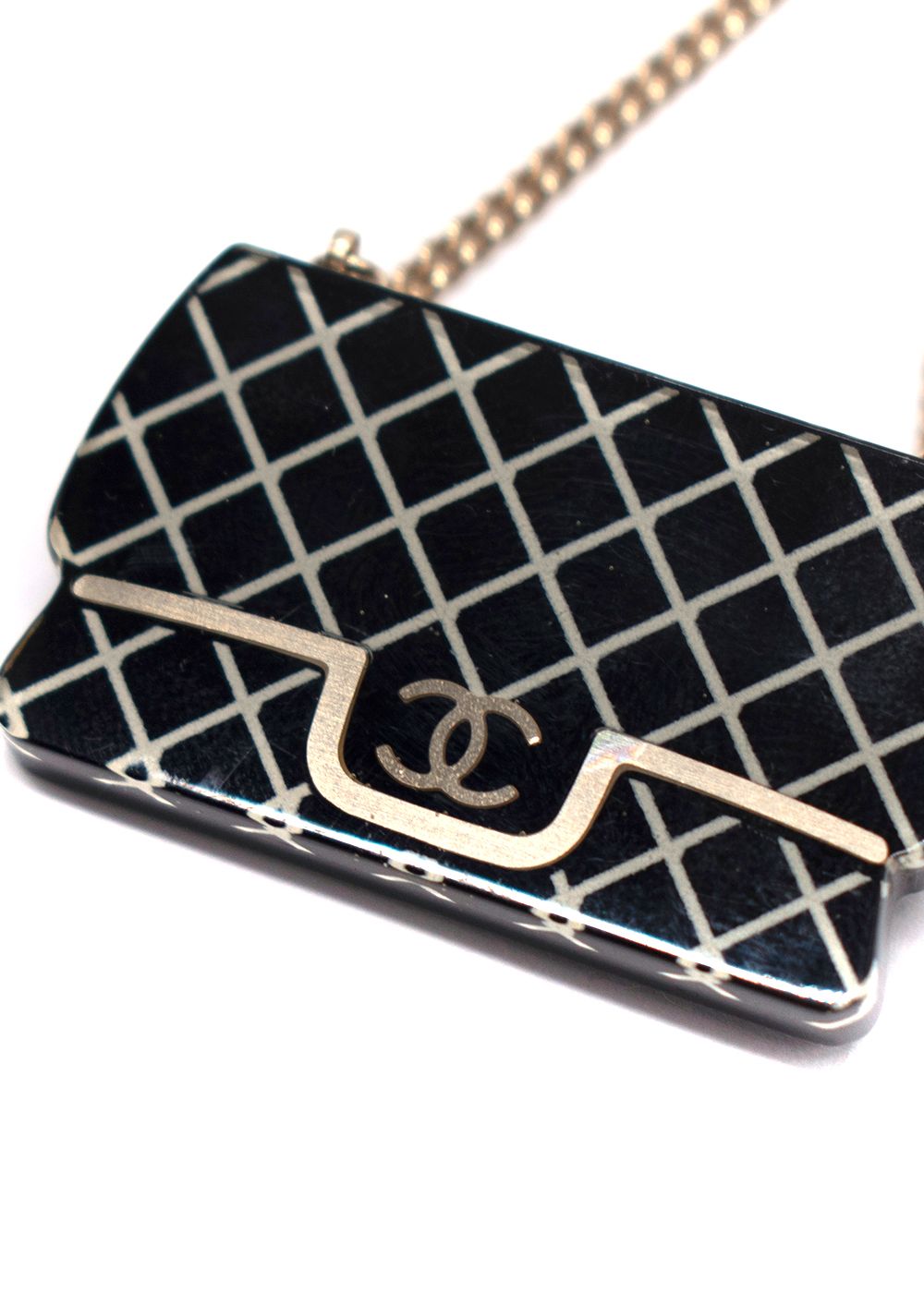 Chanel Black Resin  Flap Bag Brooch