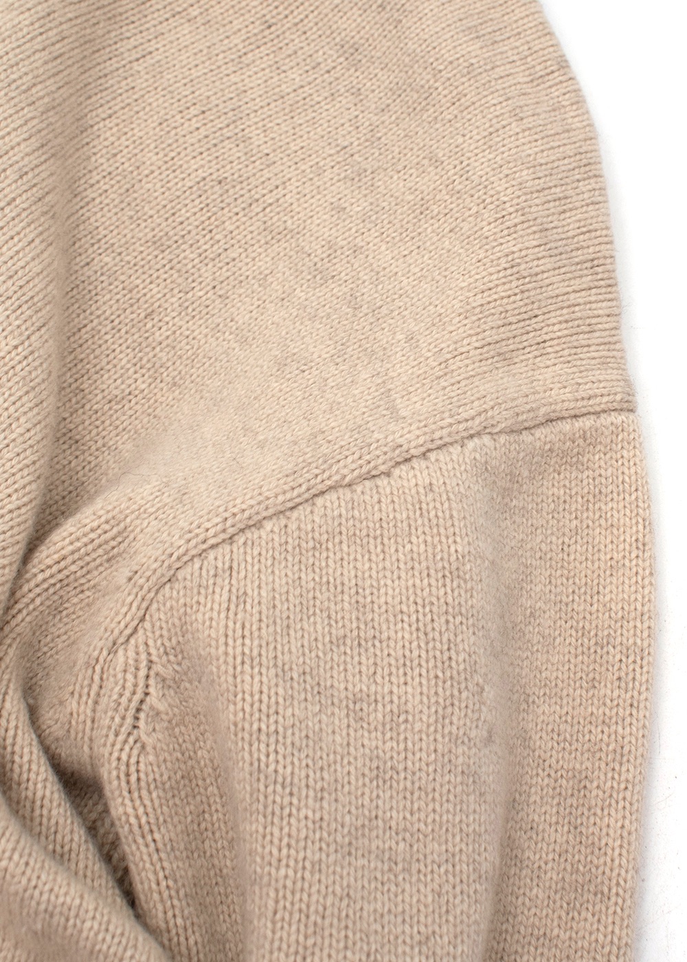 Preowned Celine Chunky-Knit Merino Wool Roll-Neck Jumper Size S Beige