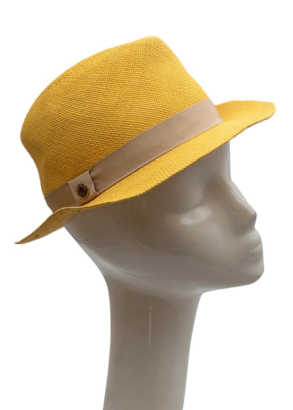 Preowned Loro Piana Sunshine Yellow Straw Canapa Hat - S