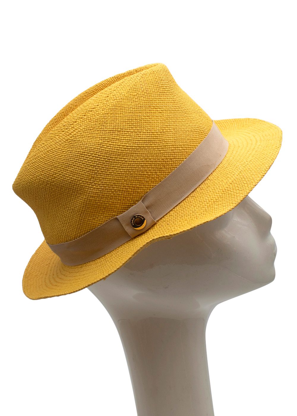 Preowned Loro Piana Sunshine Yellow Straw Canapa Hat - S