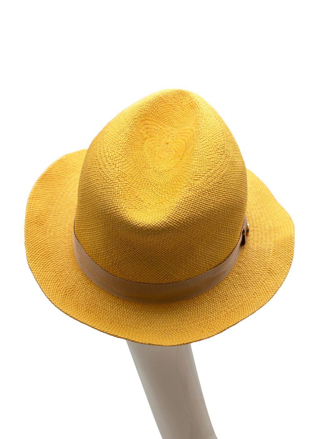 Preowned Loro Piana Sunshine Yellow Straw Canapa Hat - S