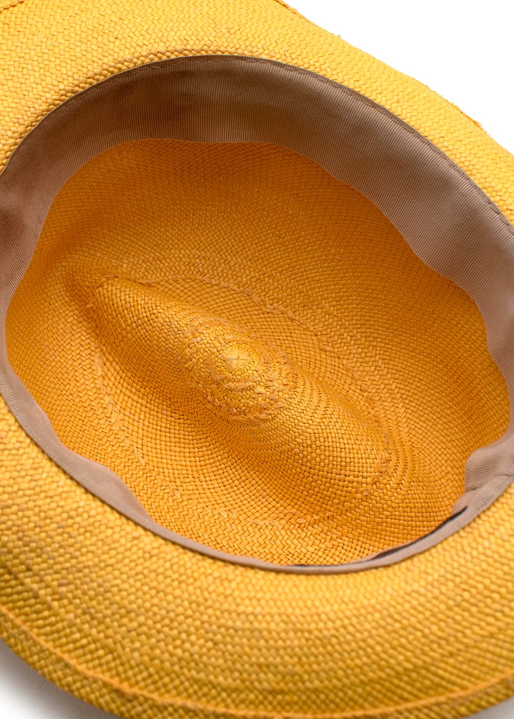 Preowned Loro Piana Sunshine Yellow Straw Canapa Hat - S