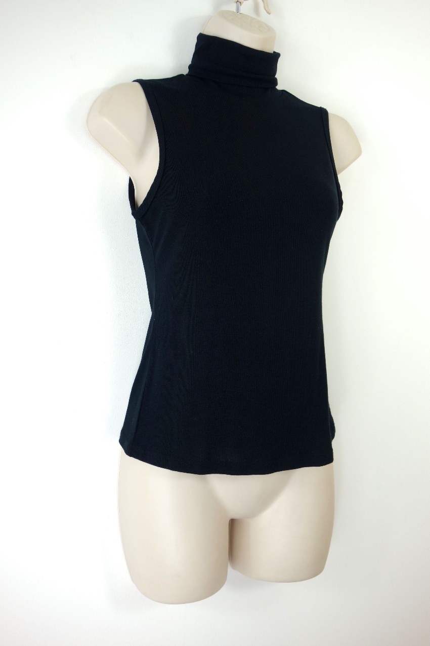 Preowned Theory Black Sleeveless Rollneck Wendel Top Size XS viscose