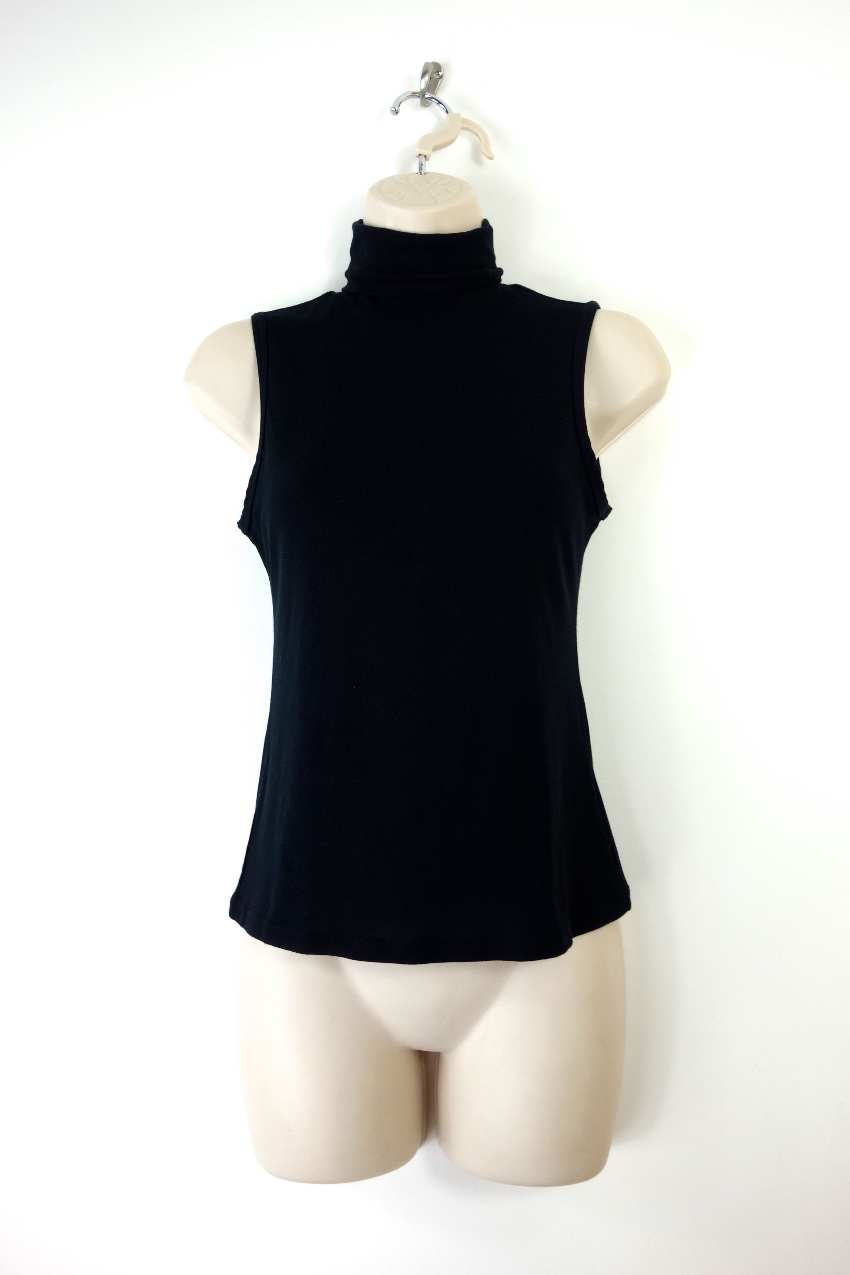 Preowned Theory Black Sleeveless Rollneck Wendel Top Size XS viscose