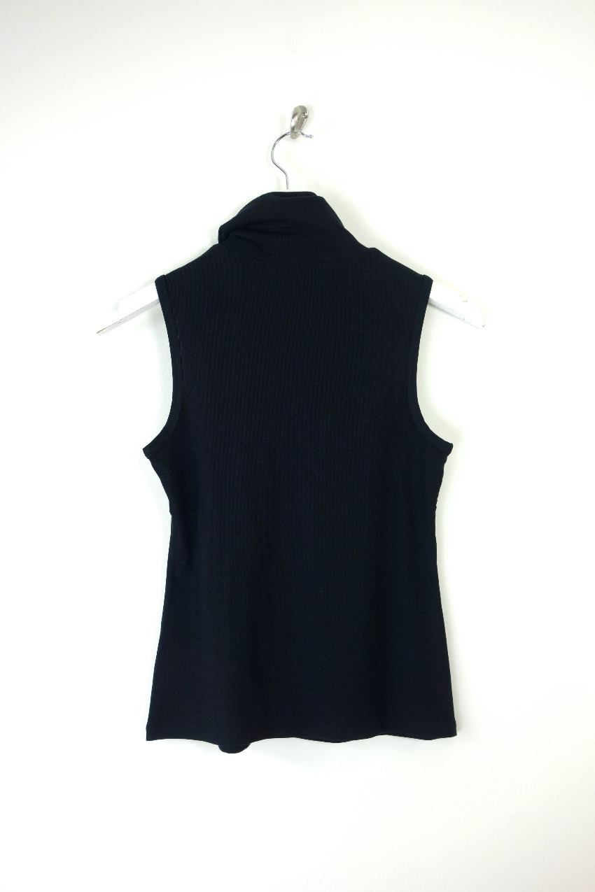 Preowned Theory Black Sleeveless Rollneck Wendel Top Size XS viscose