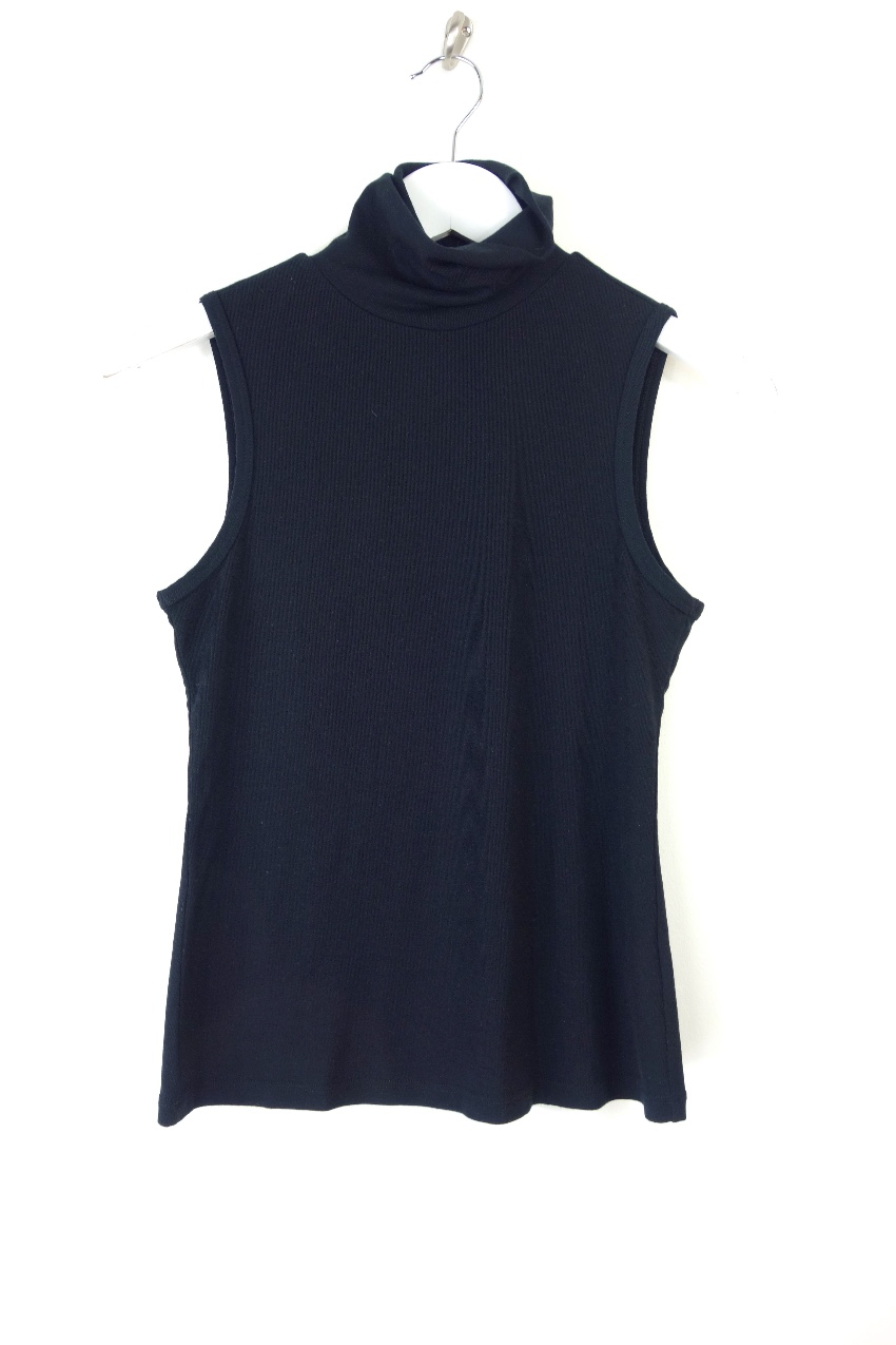 Preowned Theory Black Sleeveless Rollneck Wendel Top Size XS viscose