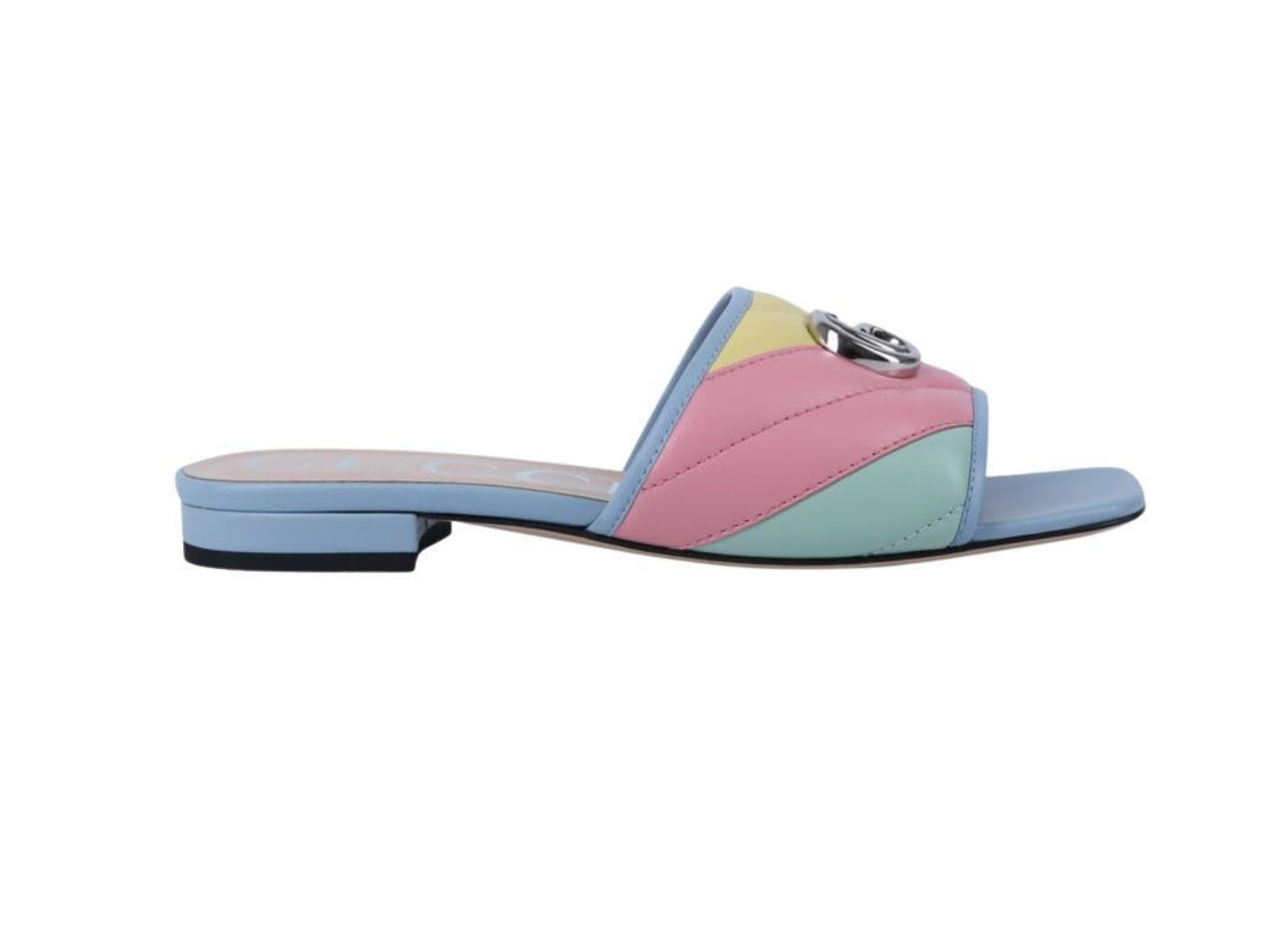 Gucci GG Marmont Rainbow Sandals Size 38 multicoloured leather