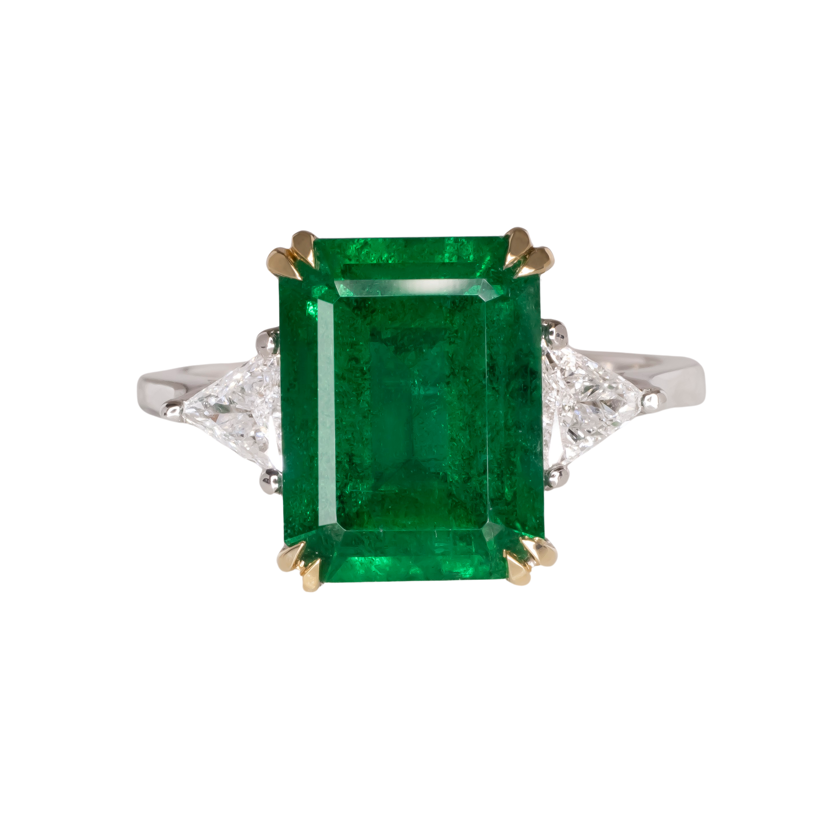 Antinori Fine Jewels 18kt Gold GRS 438ct Emerald-cut Emerald and 032ct Diamond Ring Green white gold