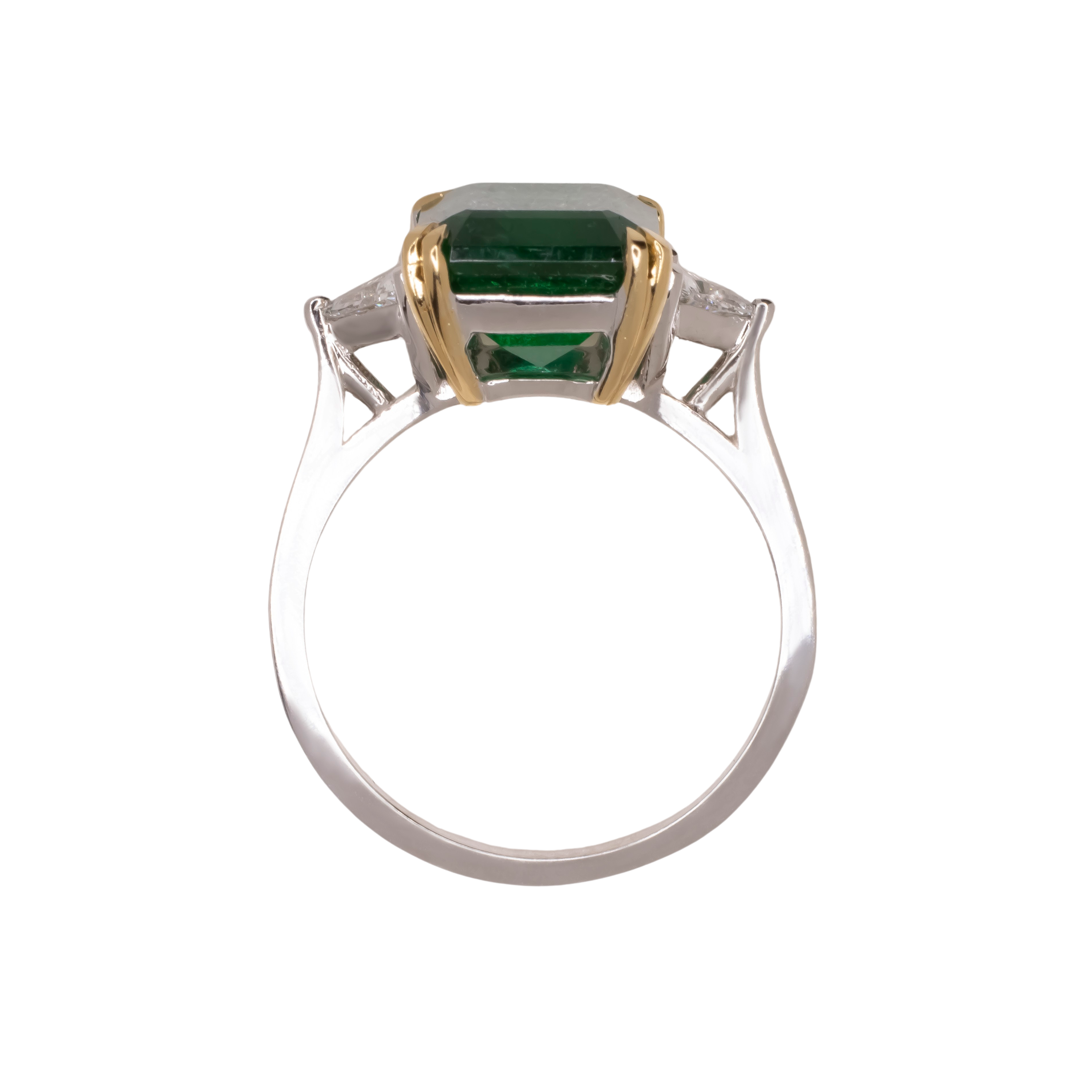 Antinori Fine Jewels 18kt Gold GRS 438ct Emerald-cut Emerald and 032ct Diamond Ring Green white gold