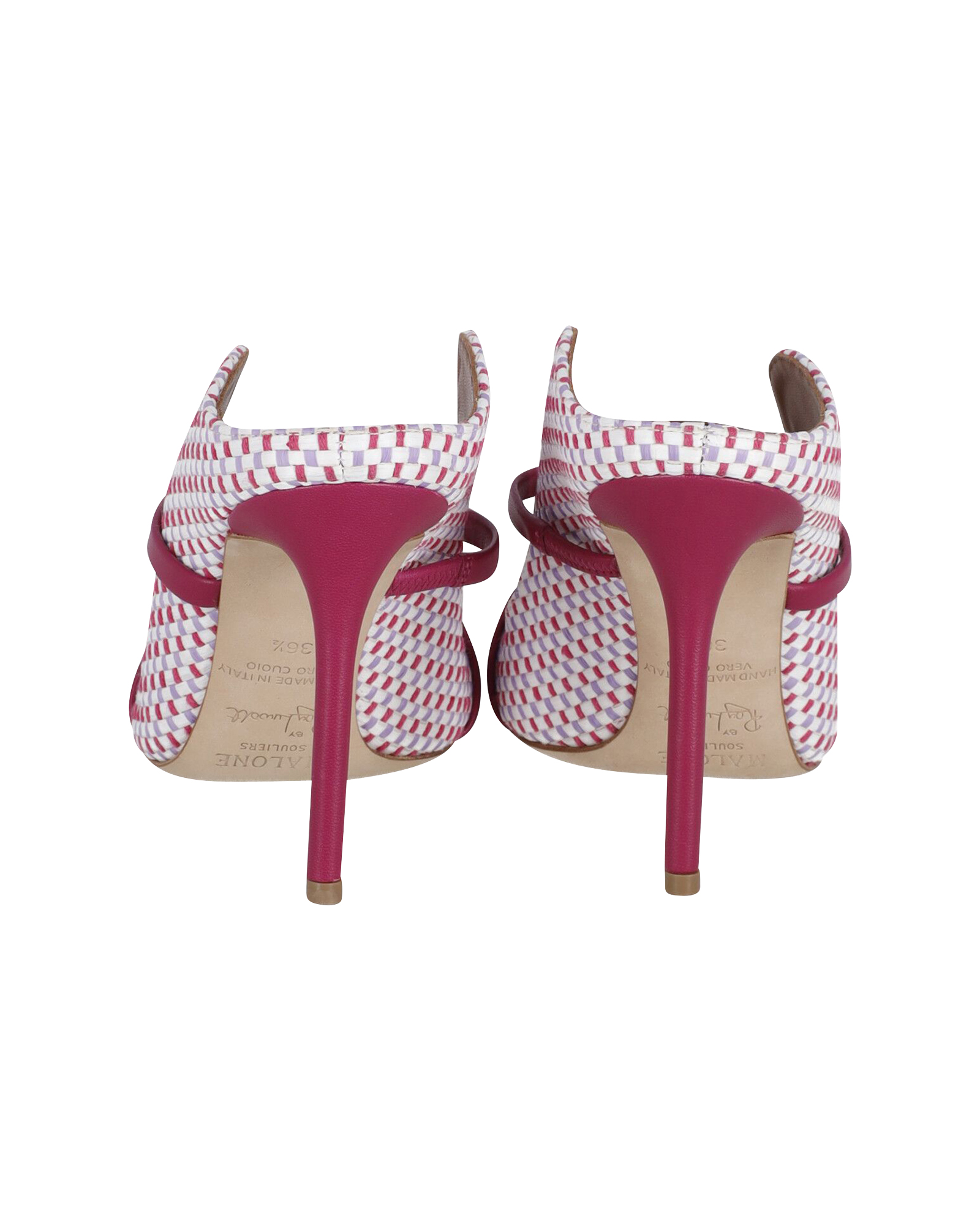 Preowned Malone Souliers Maureen Multicoloured Raffia High Heel Mules Size 365 multicolor vegetable fibre/raffia