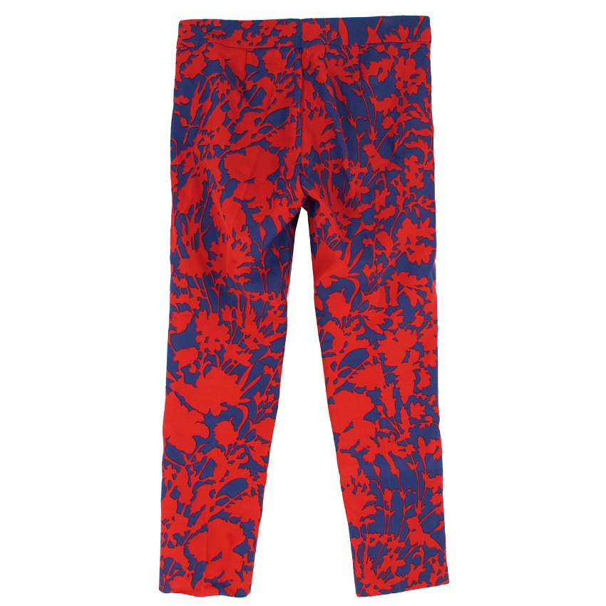 Preowned Max  Co Floral-Print Cropped Tapered Trousers Size XS Floral / Patterned unknown composition