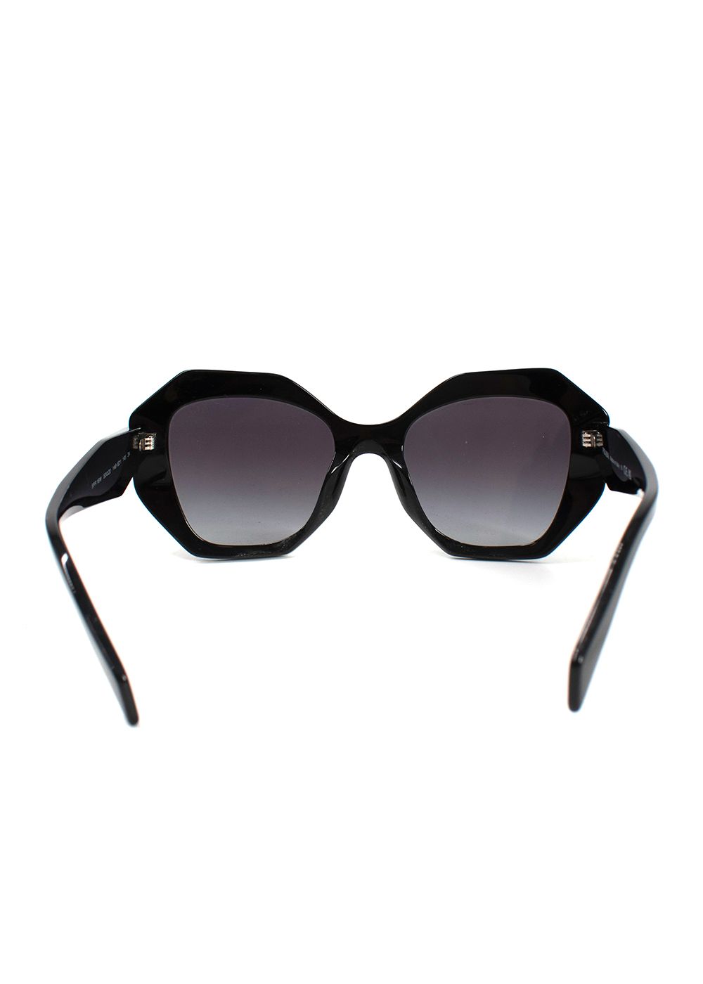 Preowned Prada Black Hexagonal Oversized Sunglasses plastic