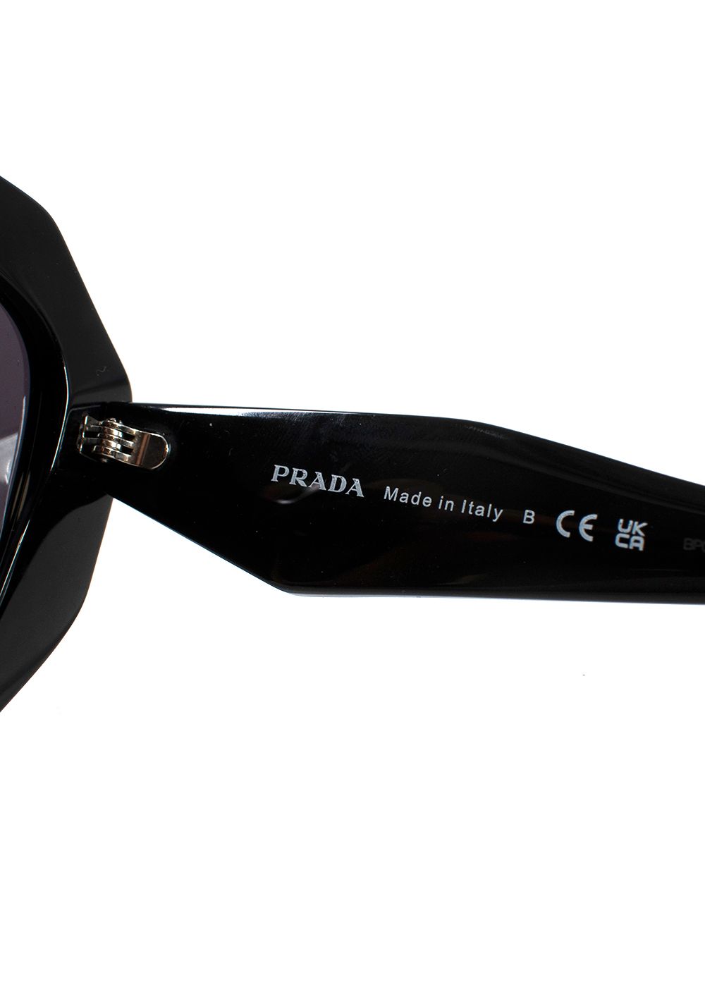 Preowned Prada Black Hexagonal Oversized Sunglasses plastic