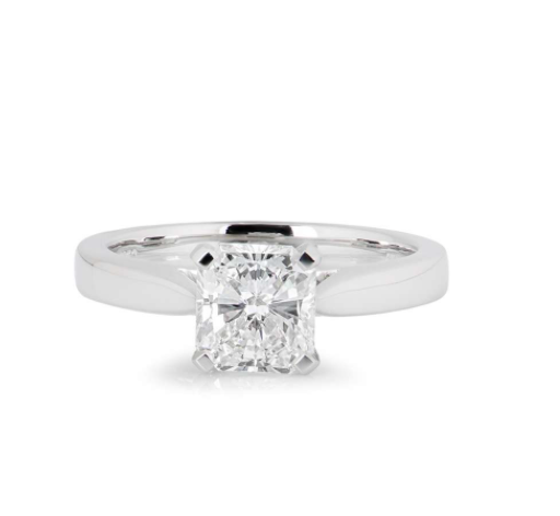 Bespoke Platinum Radiant Cut Diamond Ring