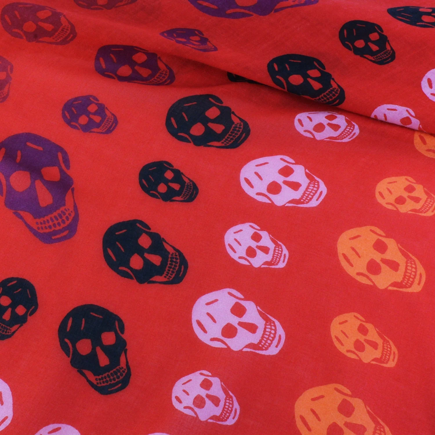 Alexander McQueen Red Skull Print Scarf modal