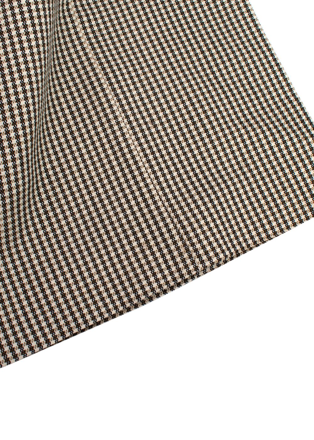 Fendi Brown Houndstooth Wool Trousers Size S Multi browns