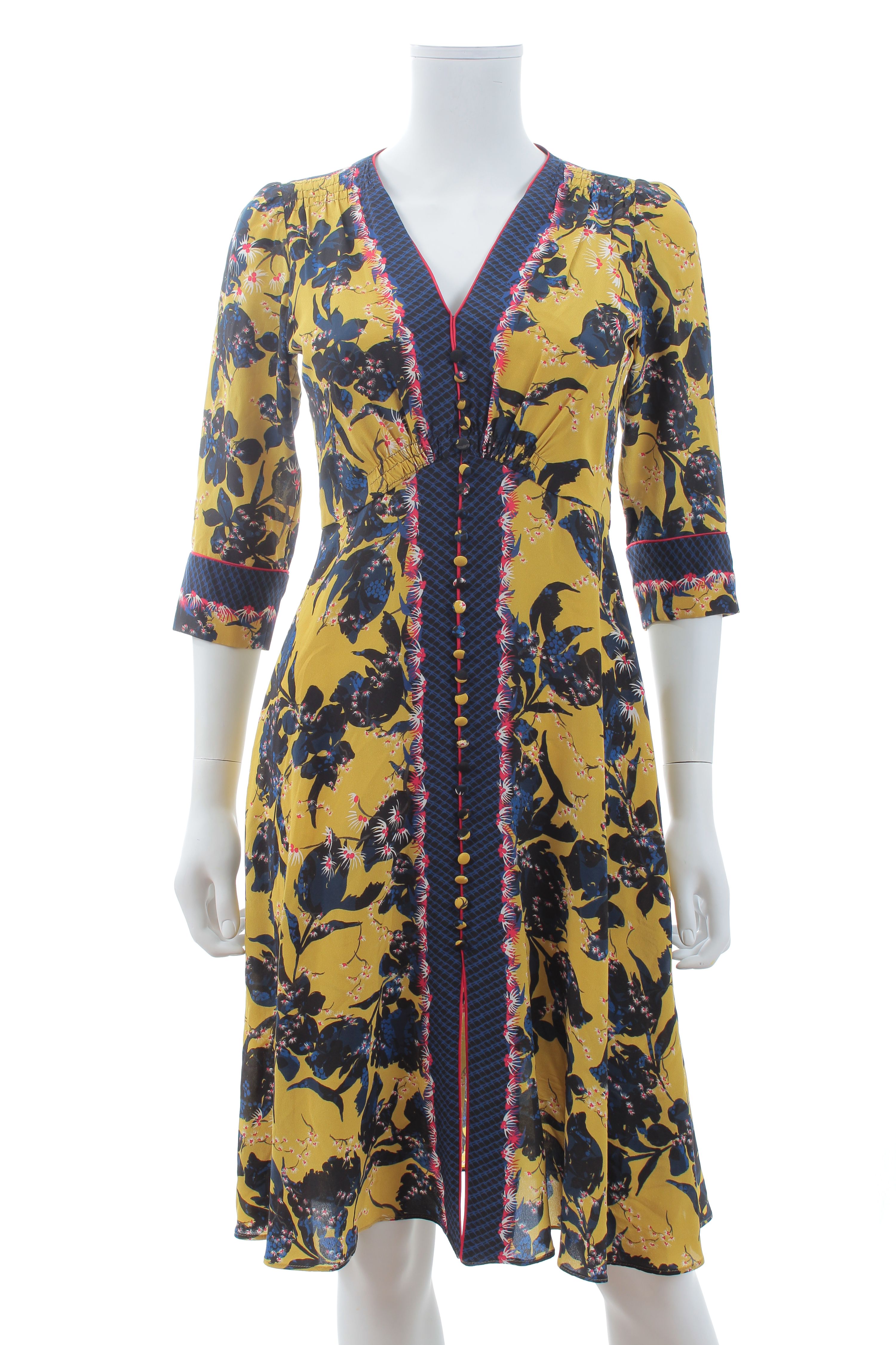 Preowned Saloni Citronelle Eve Dress Size S Multi polyester