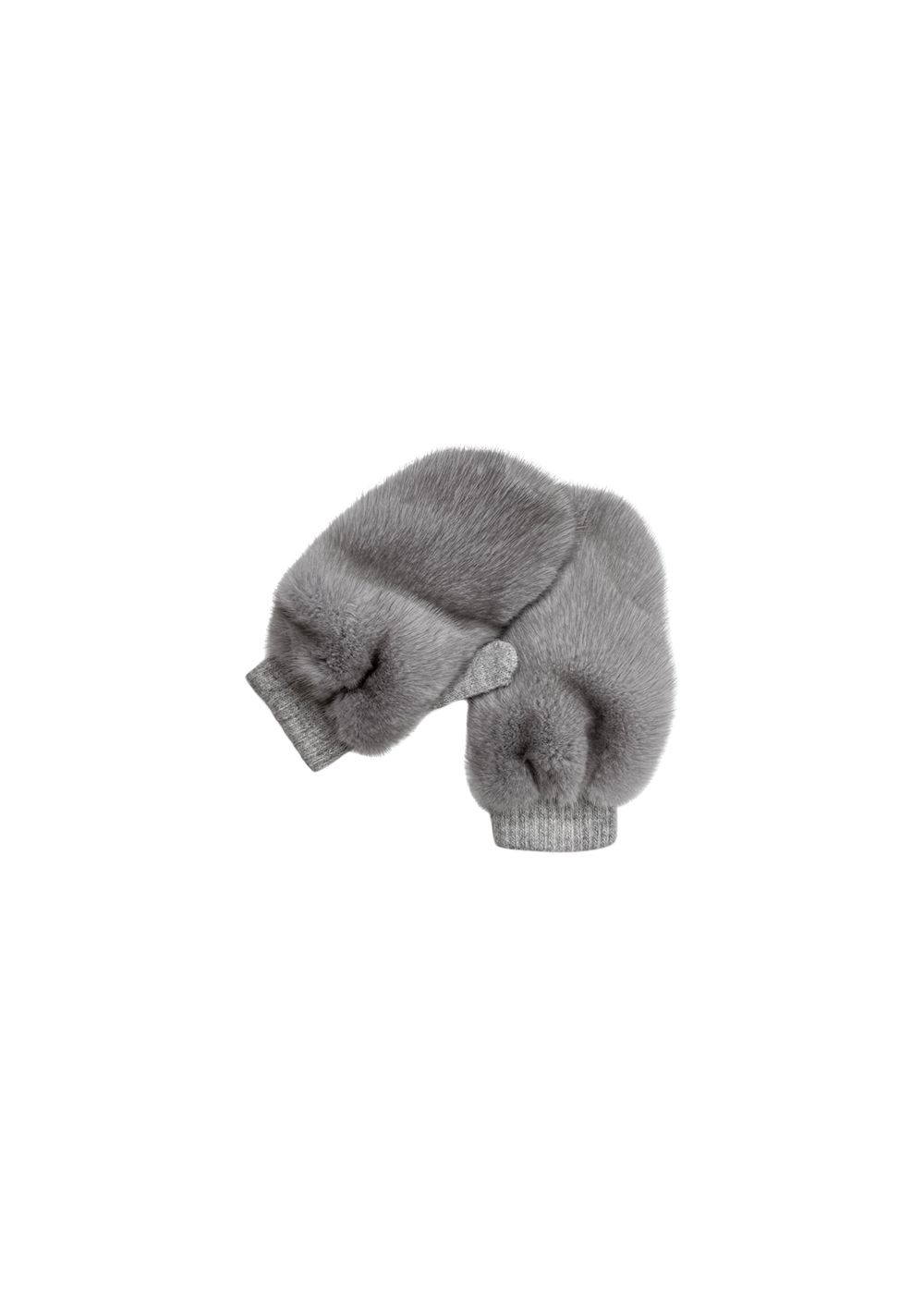 FurbySD grey mink  cashmere mittens Silver