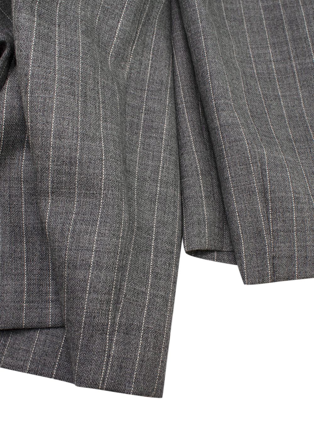 Preowned There Was One  Grey Pinstripe Blazer and Tailored Trouser Suit Size XXS wool