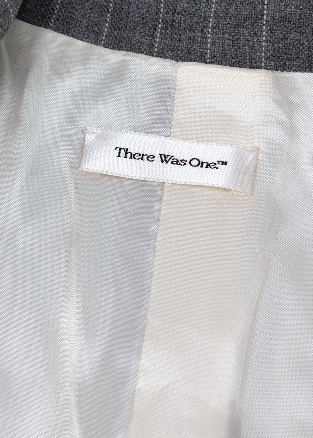 Preowned There Was One  Grey Pinstripe Blazer and Tailored Trouser Suit Size XXS wool