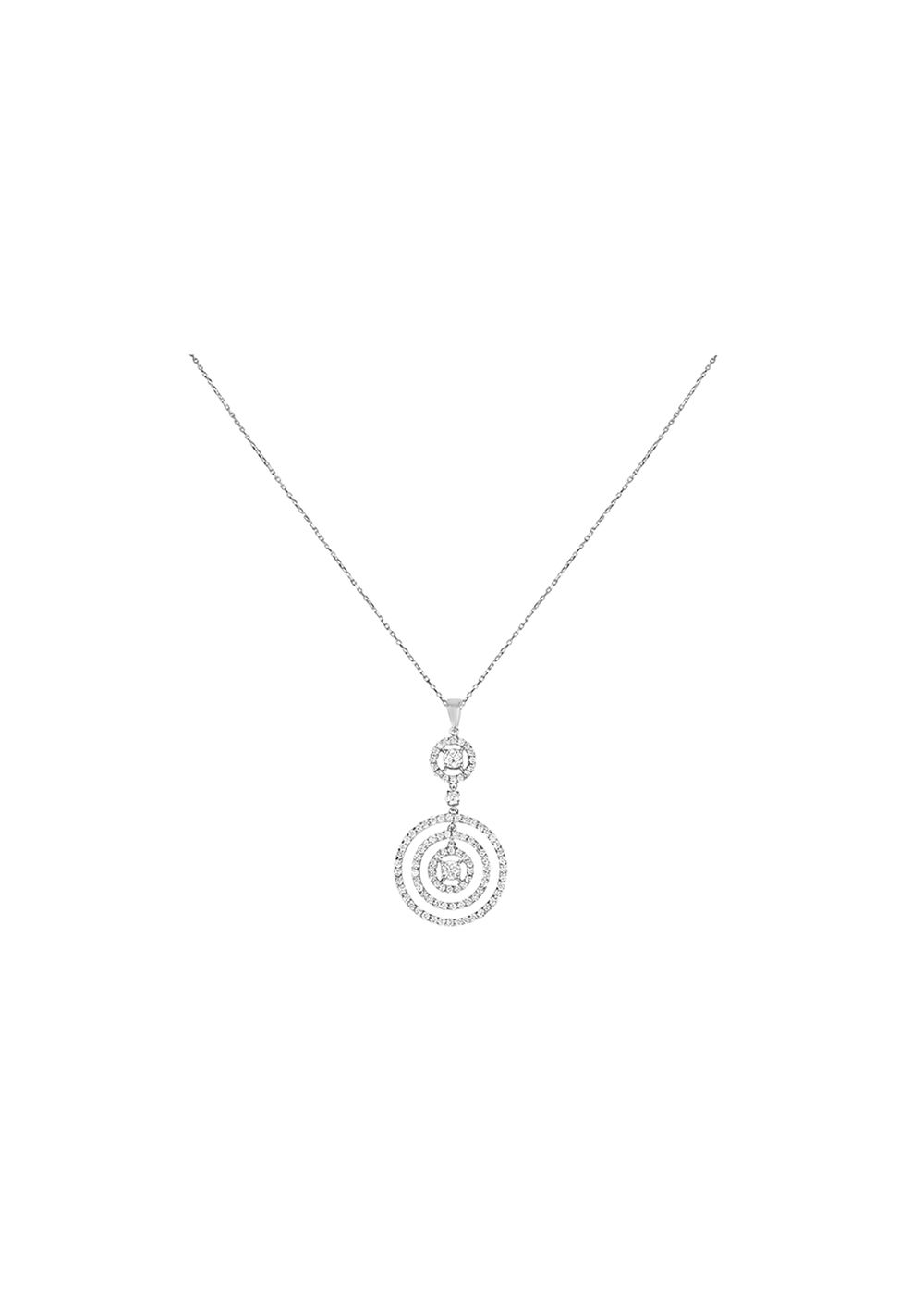 18ct White Gold Diamond Pendant Necklace