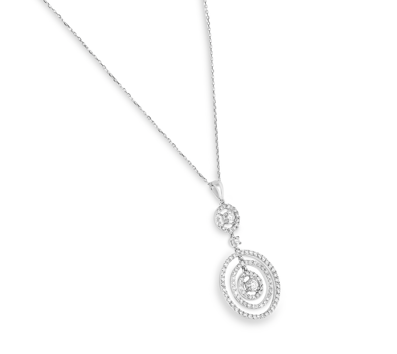 18ct White Gold Diamond Pendant Necklace