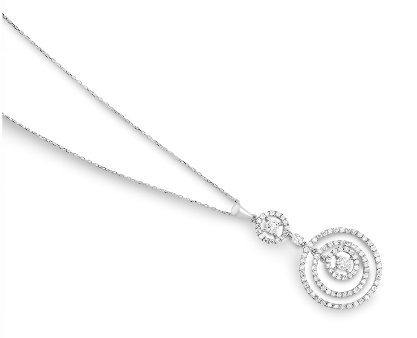 18ct White Gold Diamond Pendant Necklace