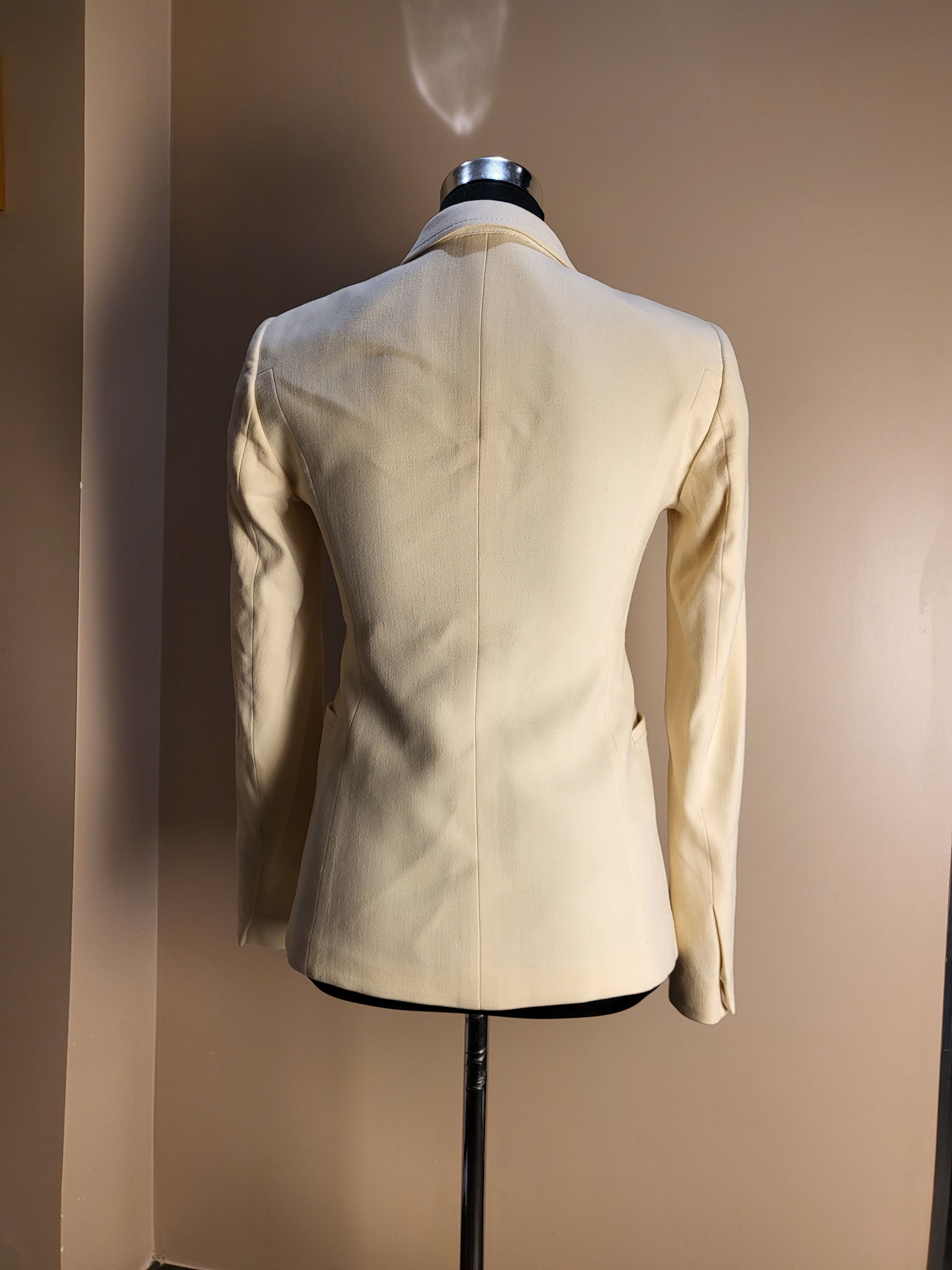 Preowned Gucci Cream Single Breasted Tailored Jacket Size XS wool