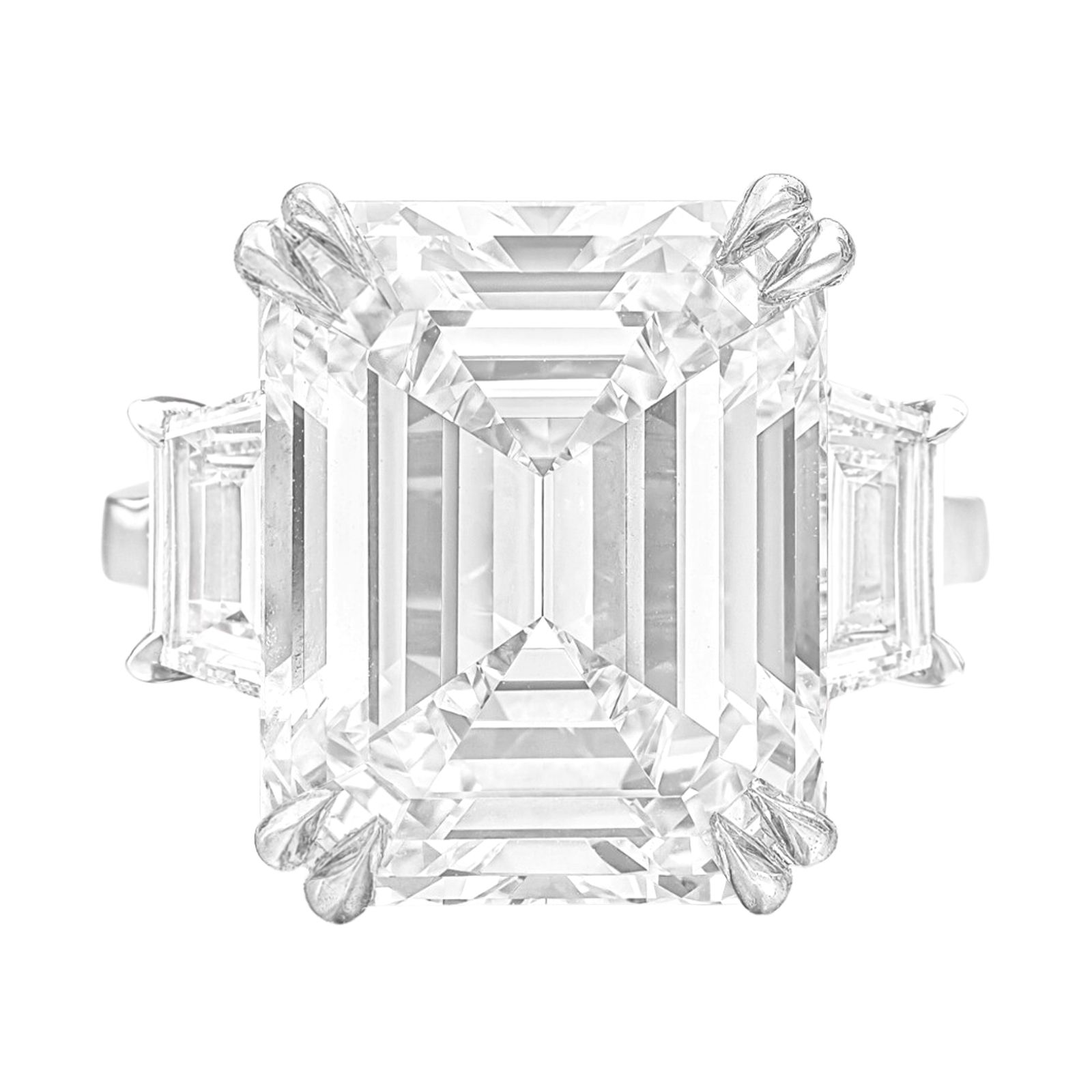 Verde 6ct IGI Certified Lab Grown Emerald Cut Diamond Ring Silver k white gold/lab-grown diamond