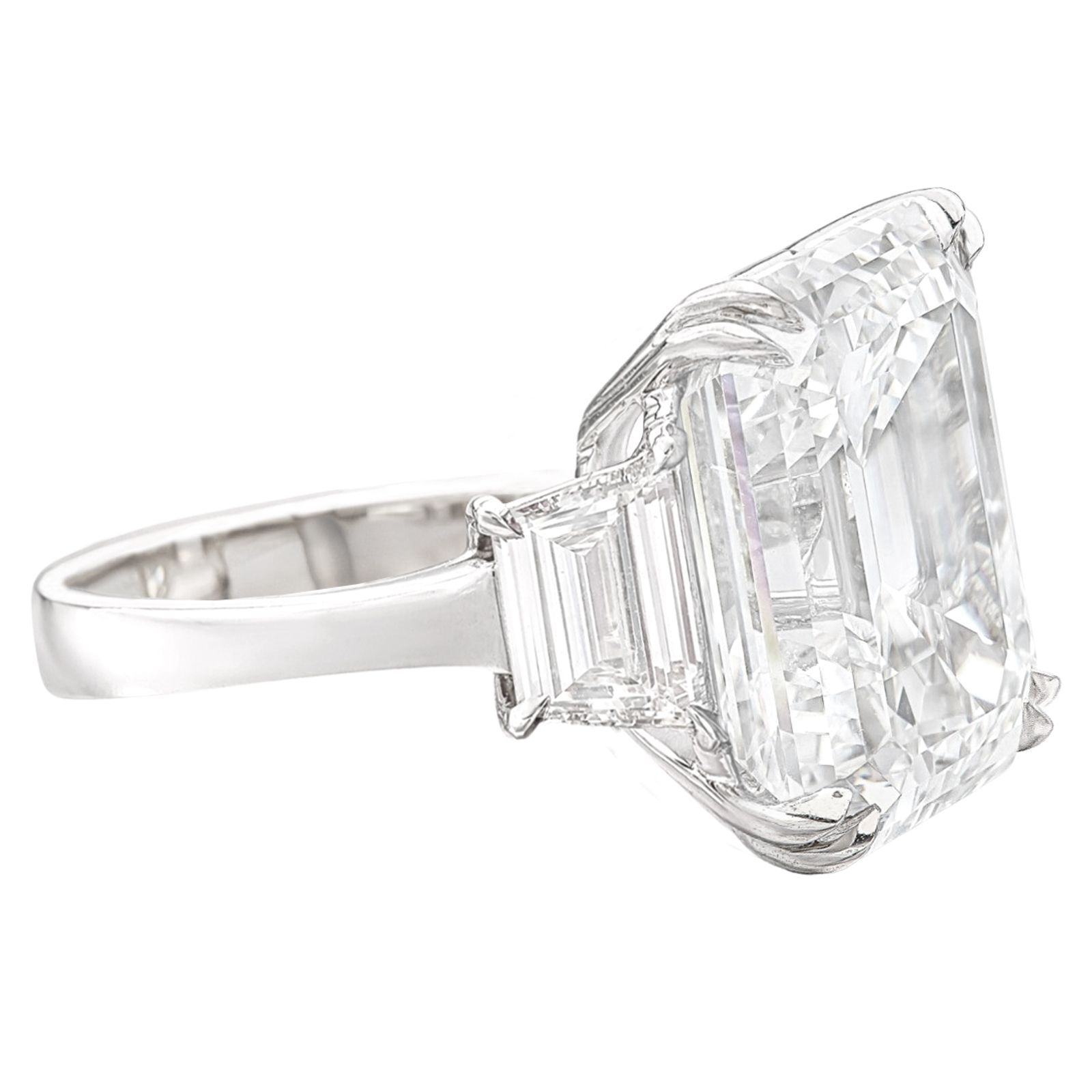 Verde 6ct IGI Certified Lab Grown Emerald Cut Diamond Ring Silver k white gold/lab-grown diamond