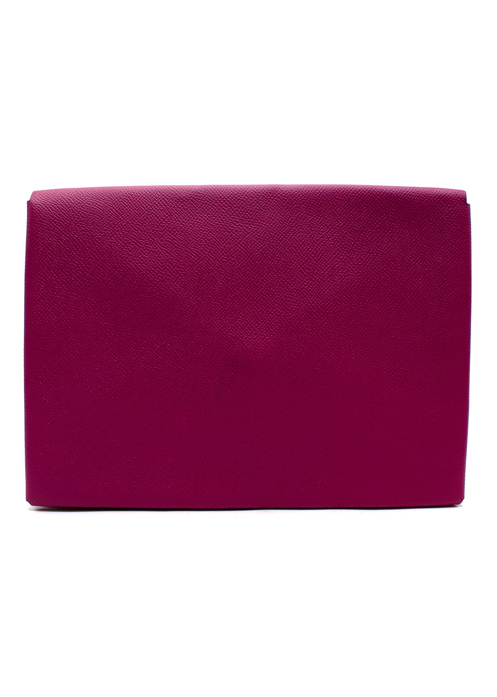 Hermes Rose Pourpre Epsom Leather Calvi Pouch GM Purple