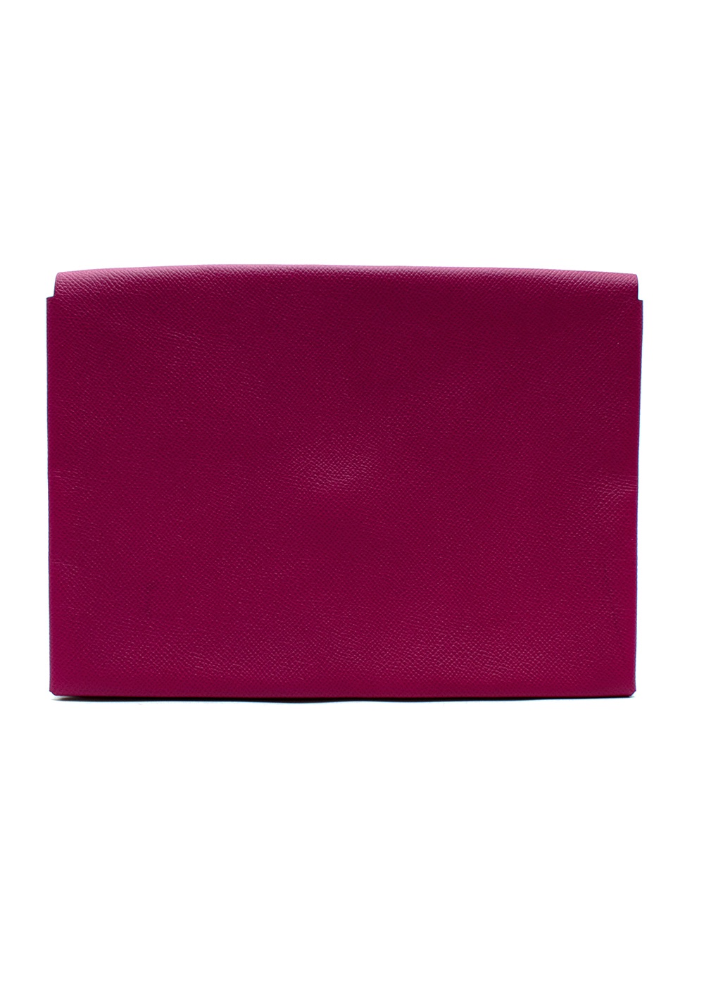 Hermes Rose Pourpre Epsom Leather Calvi Pouch GM Purple