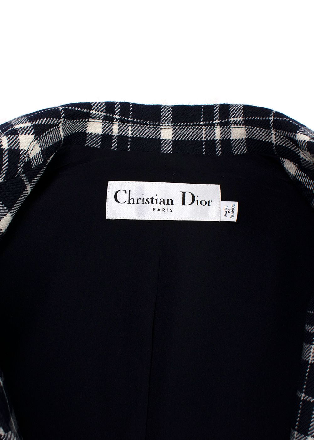 Dior Navy Wool Tartan Waist Coat  Midi Skirt Size XS black