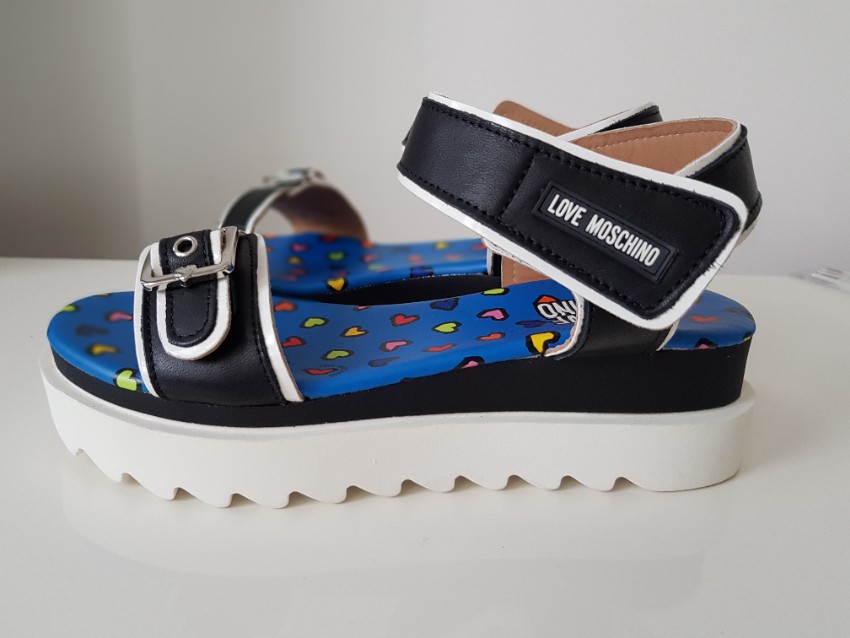 Love Moschino Platform Sandals Size 37 Blue leather