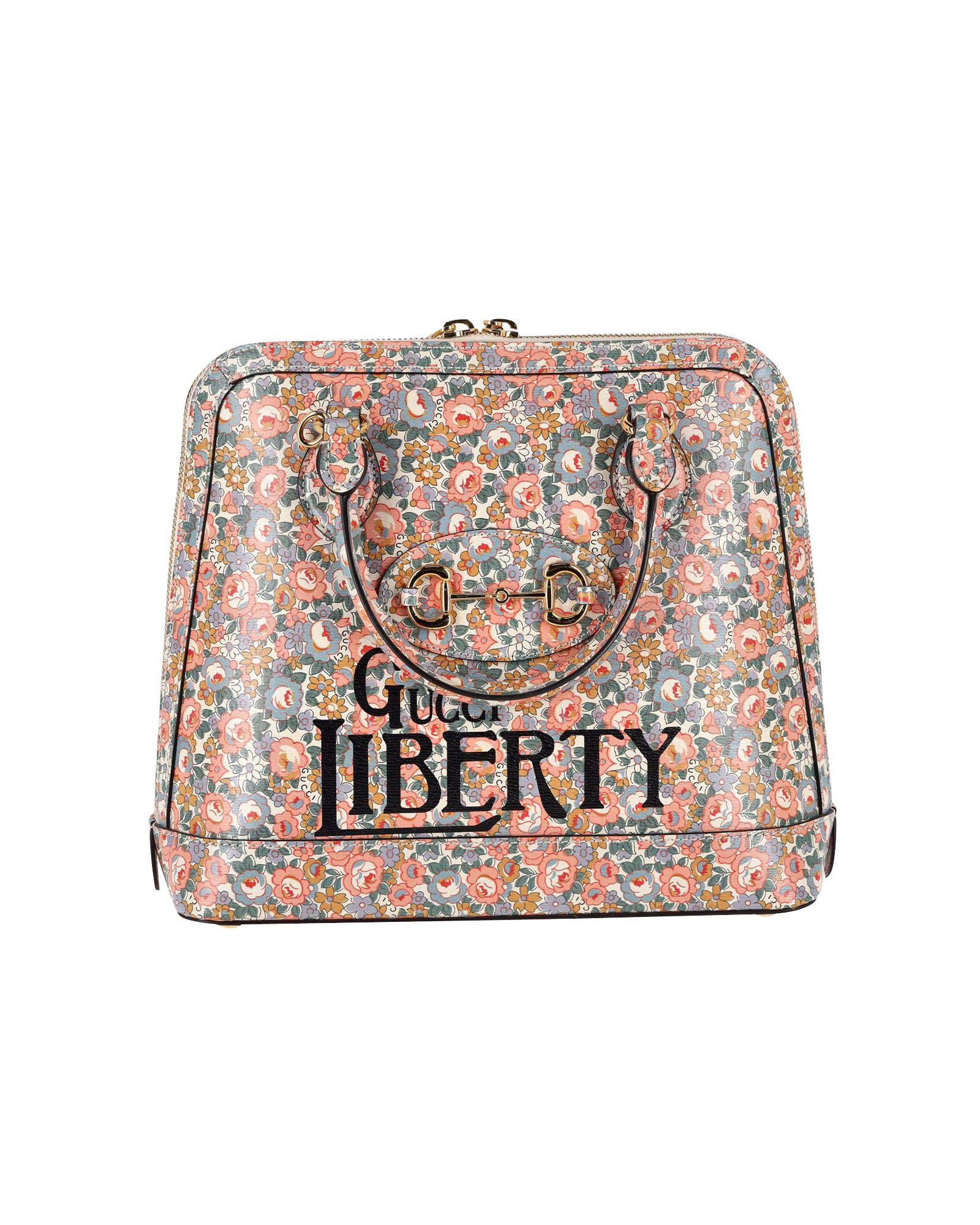 Preowned Gucci 1955 Horsebit Liberty London Floral Tote Bag print | floral leather