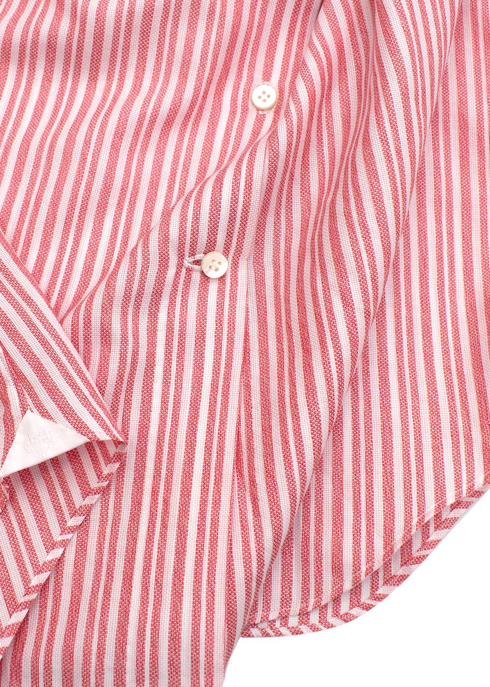 Loro Piana Red and White Striped Cotton Shirt Size XXS