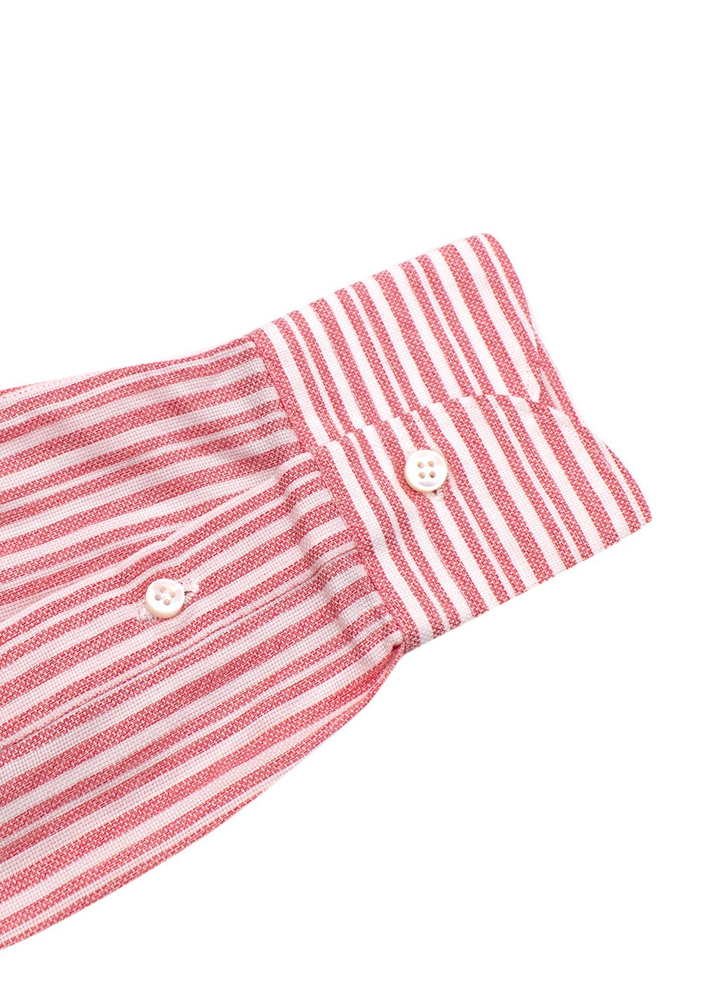 Loro Piana Red and White Striped Cotton Shirt Size XXS