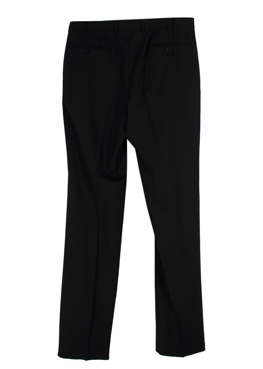 Canali Black Wool Tailored Trousers Size 34