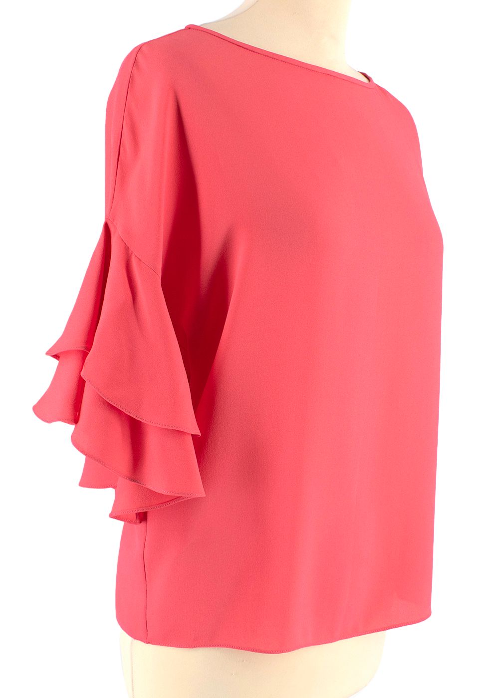 Michael Kors Collection Coral Ruffle Sleeve Dress Size XS Pink silk