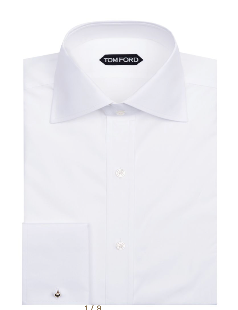 Men's Tom Ford Slim-Fit French Cuff Shirt Size 16 White cotton