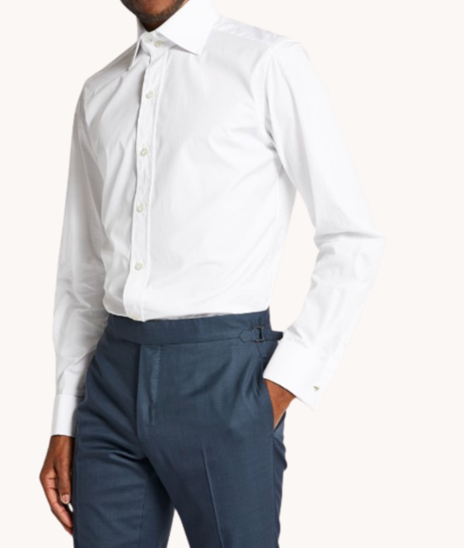 Men's Tom Ford Slim-Fit French Cuff Shirt Size 16 White cotton