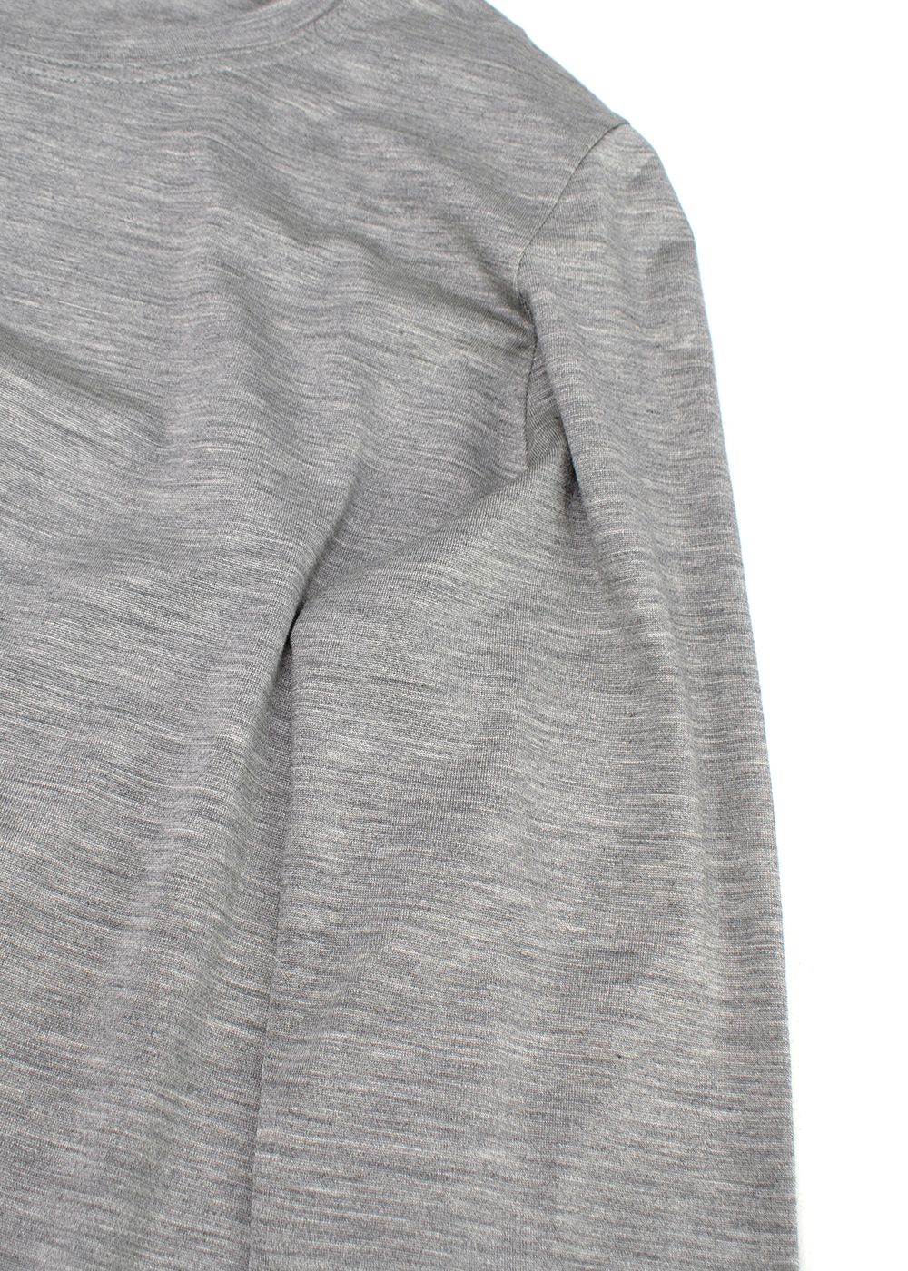 Hermes Light Grey Long Sleeve Silk Top Size M